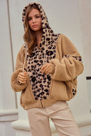 Driggs Leopard Sherpa Zip-Up Hoodie - Westly