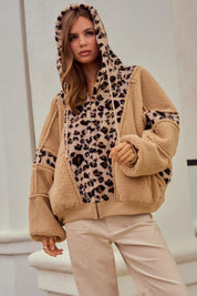 Driggs Leopard Sherpa Zip-Up Hoodie - Westly