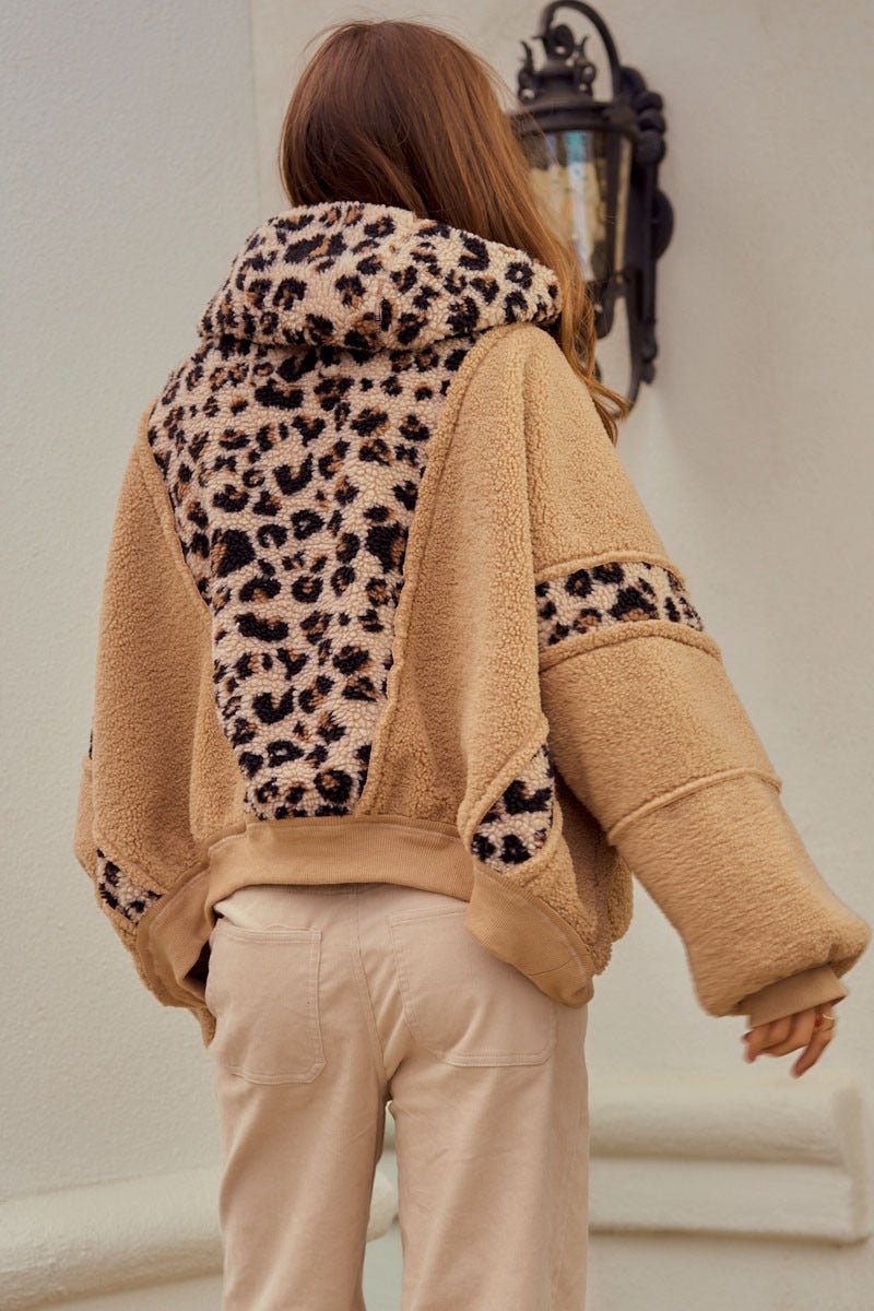 Driggs Leopard Sherpa Zip-Up Hoodie - Westly