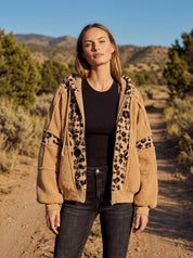 Driggs Leopard Sherpa Zip-Up Hoodie - Westly