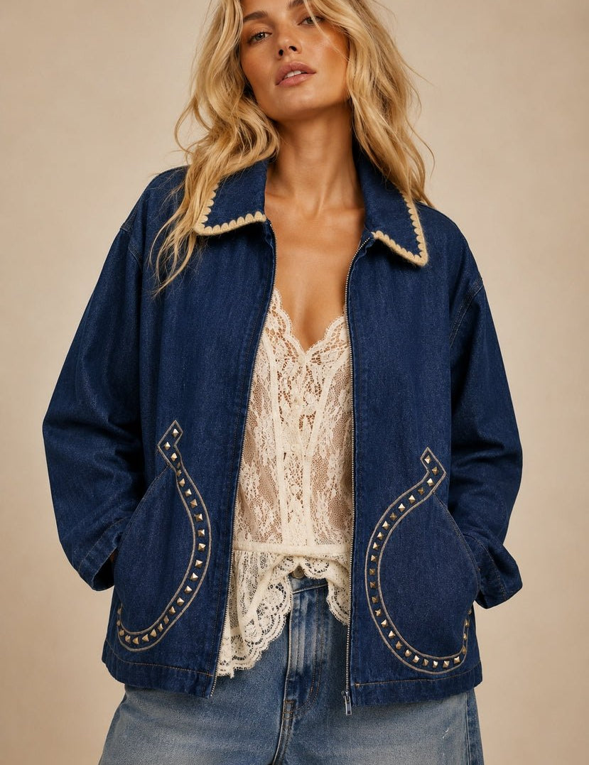 Durango Studded Denim Jacket - Westly