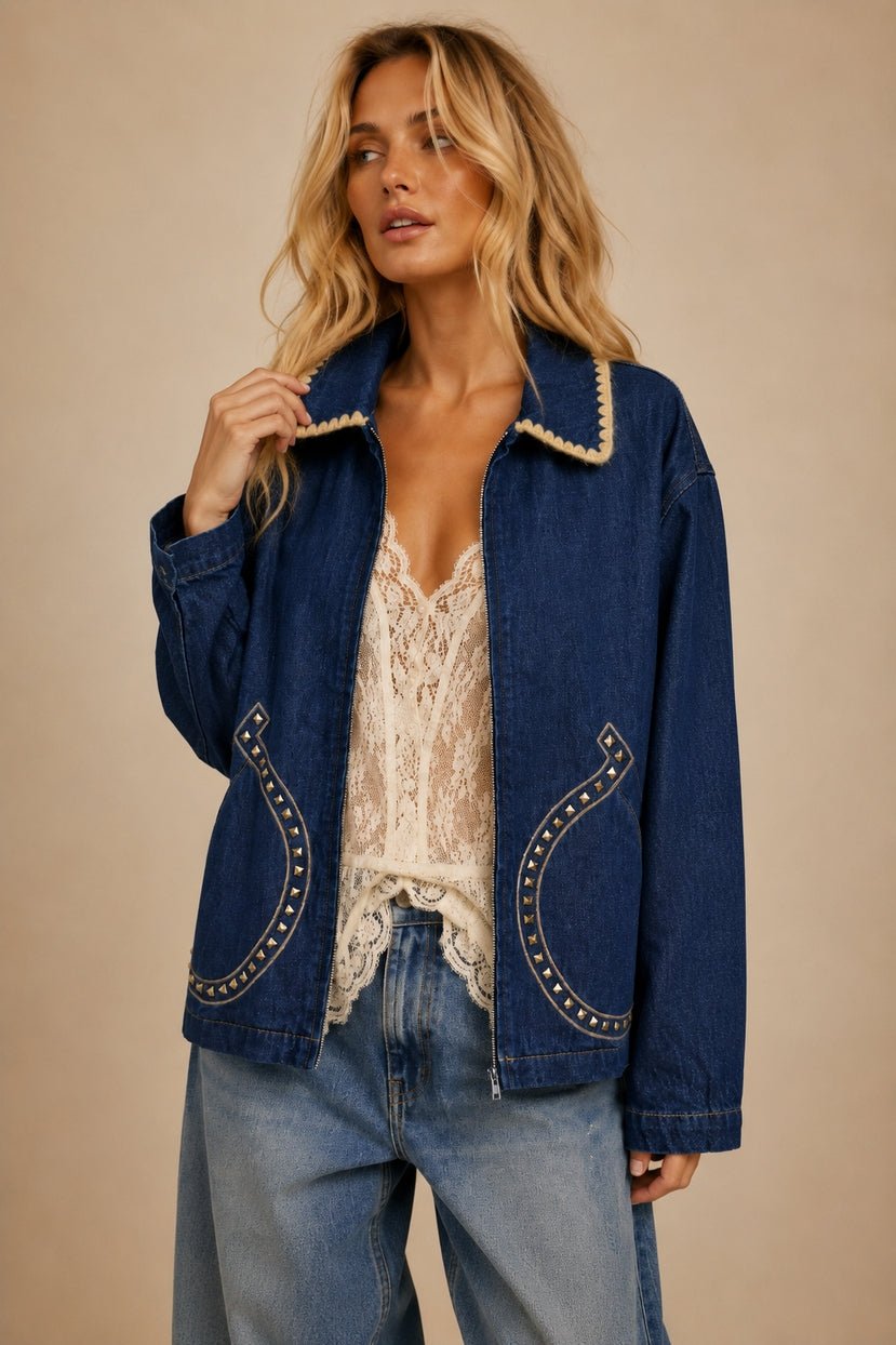 Durango Studded Denim Jacket - Westly
