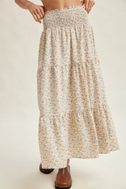 Dustlight Smocked Tiered Midi Skirt - Westly