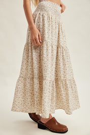 Dustlight Smocked Tiered Midi Skirt - Westly