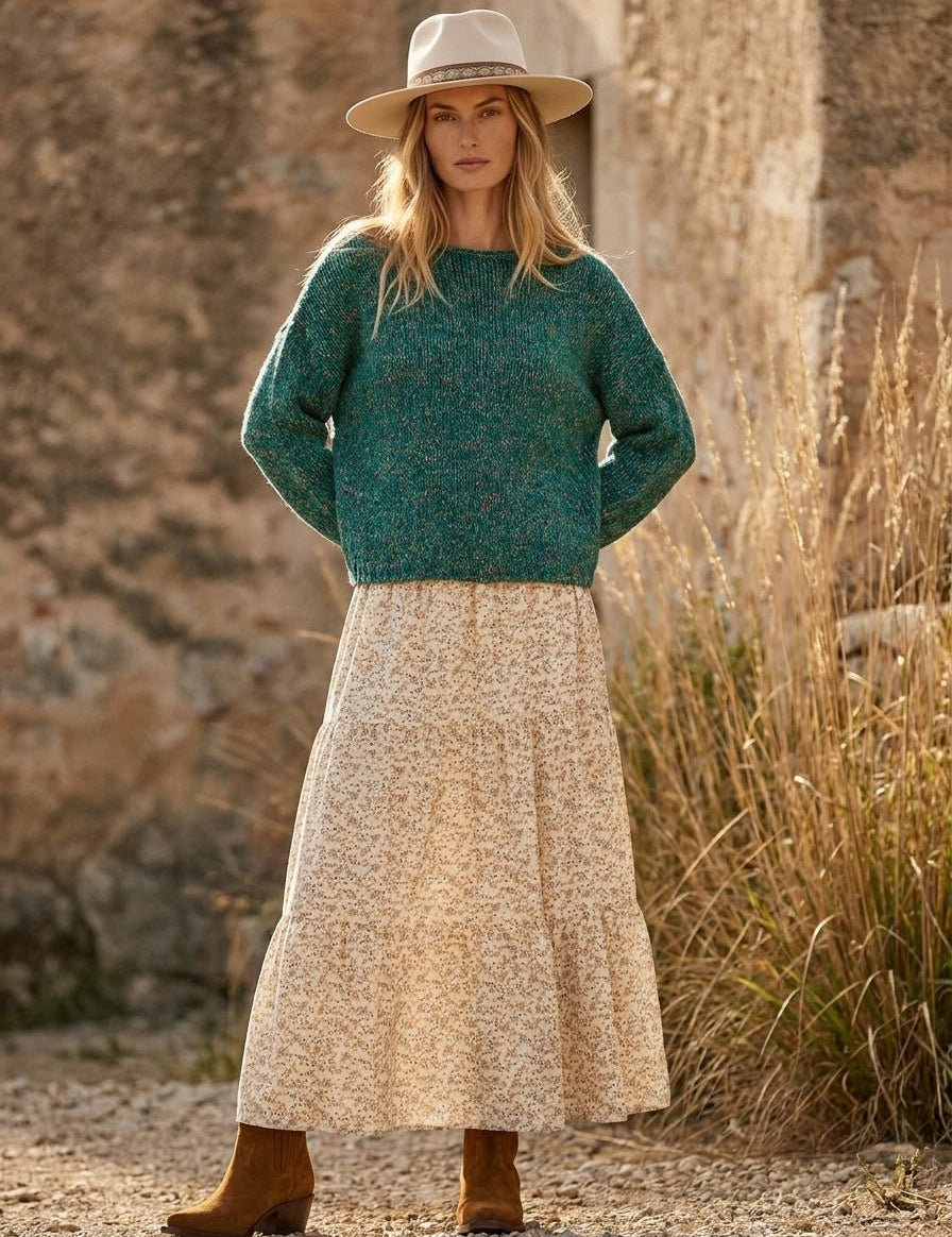 Dustlight Smocked Tiered Midi Skirt - Westly