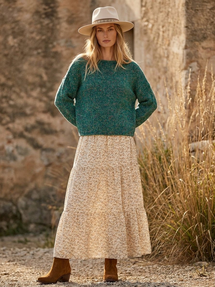 Dustlight Smocked Tiered Midi Skirt - Westly