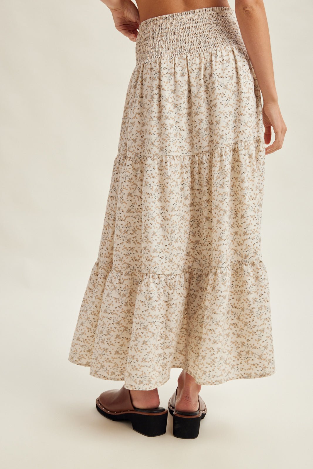 Dustlight Smocked Tiered Midi Skirt - Westly