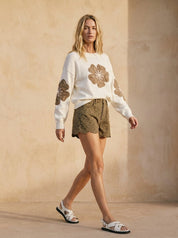 Dusty Blooms Embellished Textured Pullover - Westly