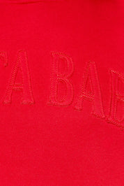 Eartha Embroidered Oversized Hoodie in Red — product photo 10