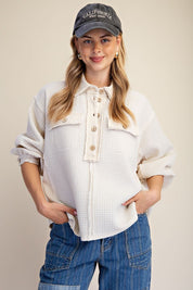 Easy Street Washed Thermal Knit Top - Westly