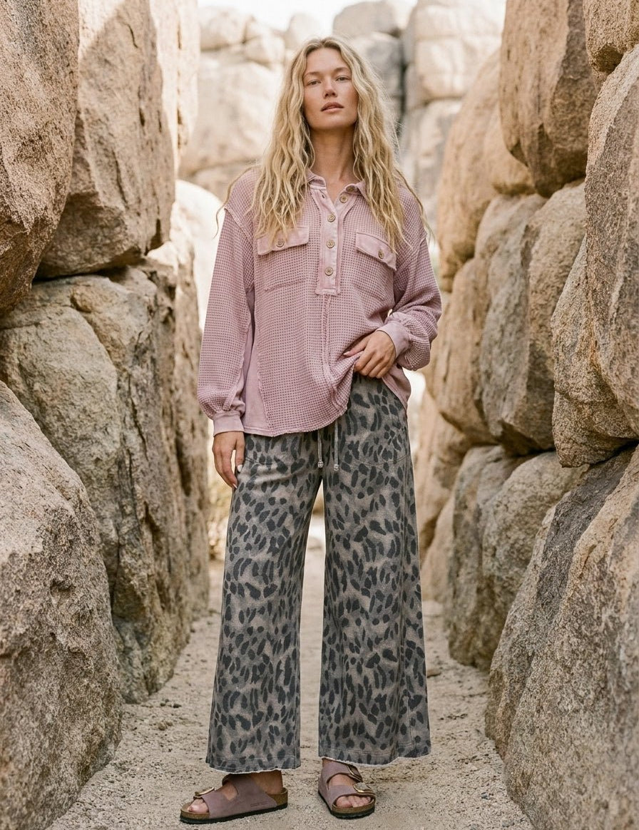 Easy Street Washed Thermal Knit Top - Westly