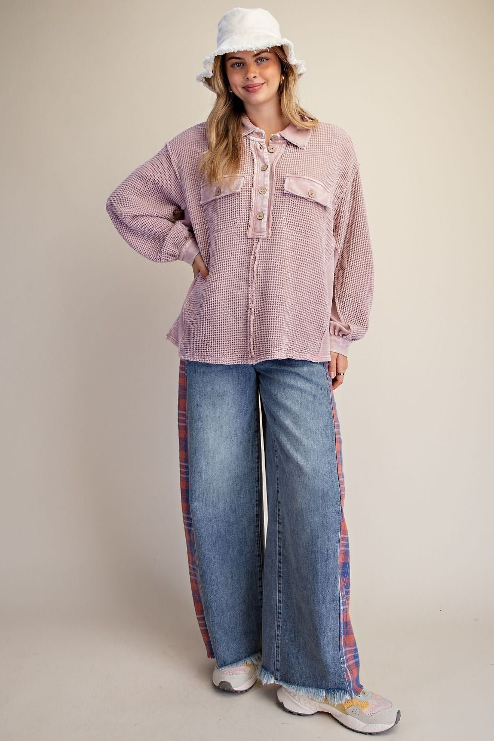 Easy Street Washed Thermal Knit Top - Westly