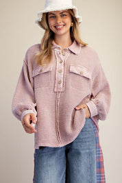 Easy Street Washed Thermal Knit Top - Westly