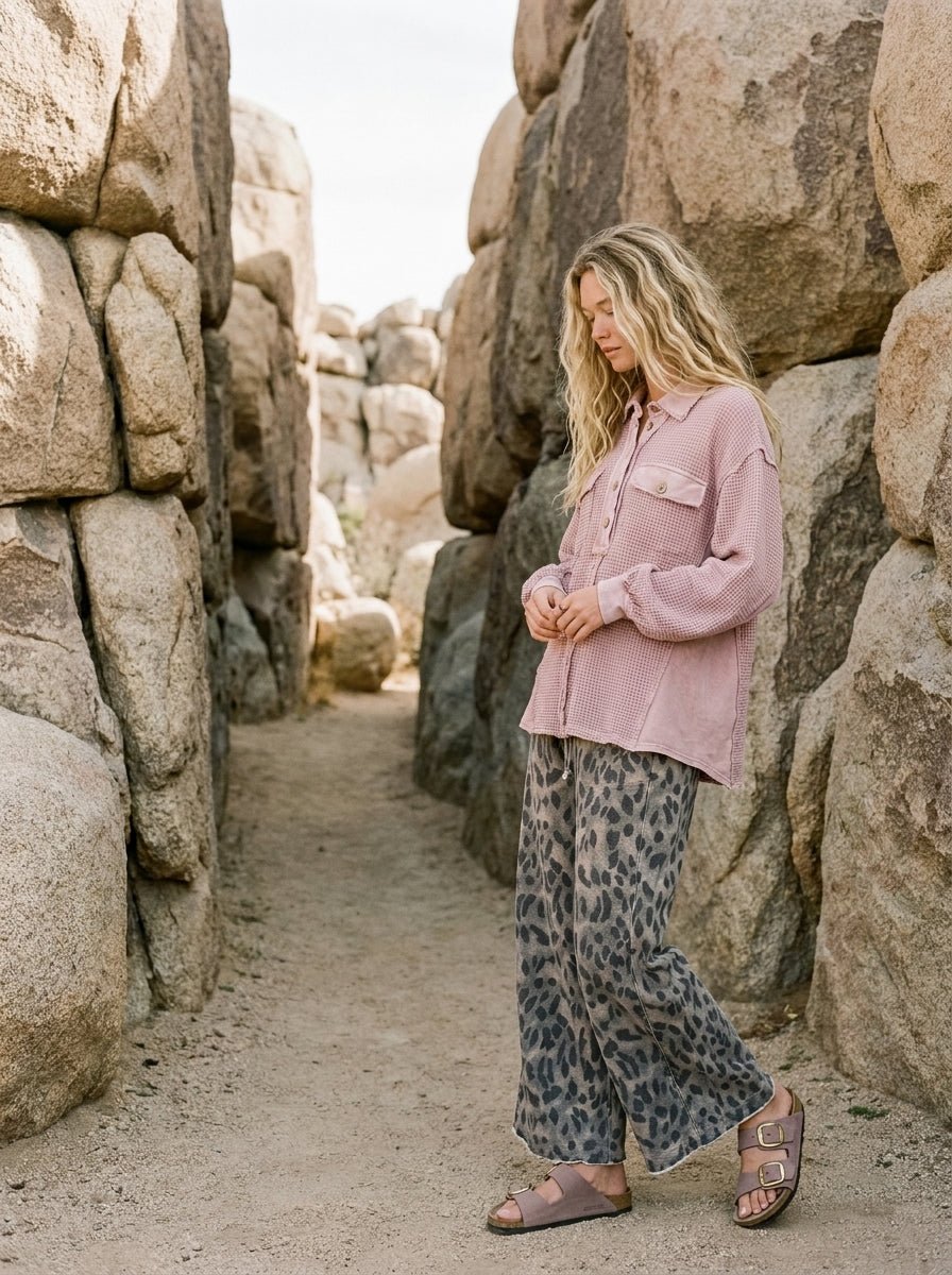 Easy Street Washed Thermal Knit Top - Westly