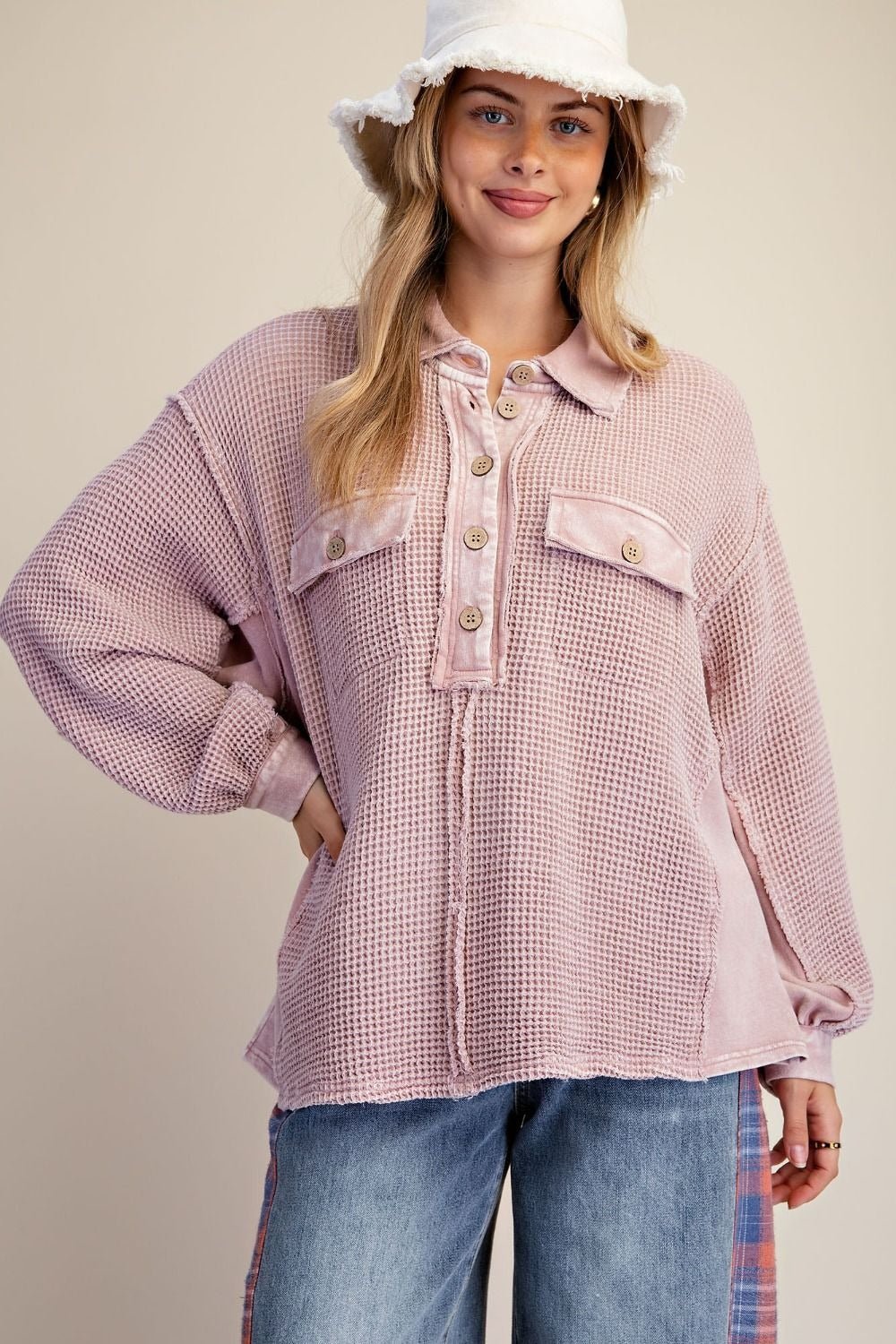 Easy Street Washed Thermal Knit Top - Westly