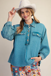 Easy Street Washed Thermal Knit Top - Westly