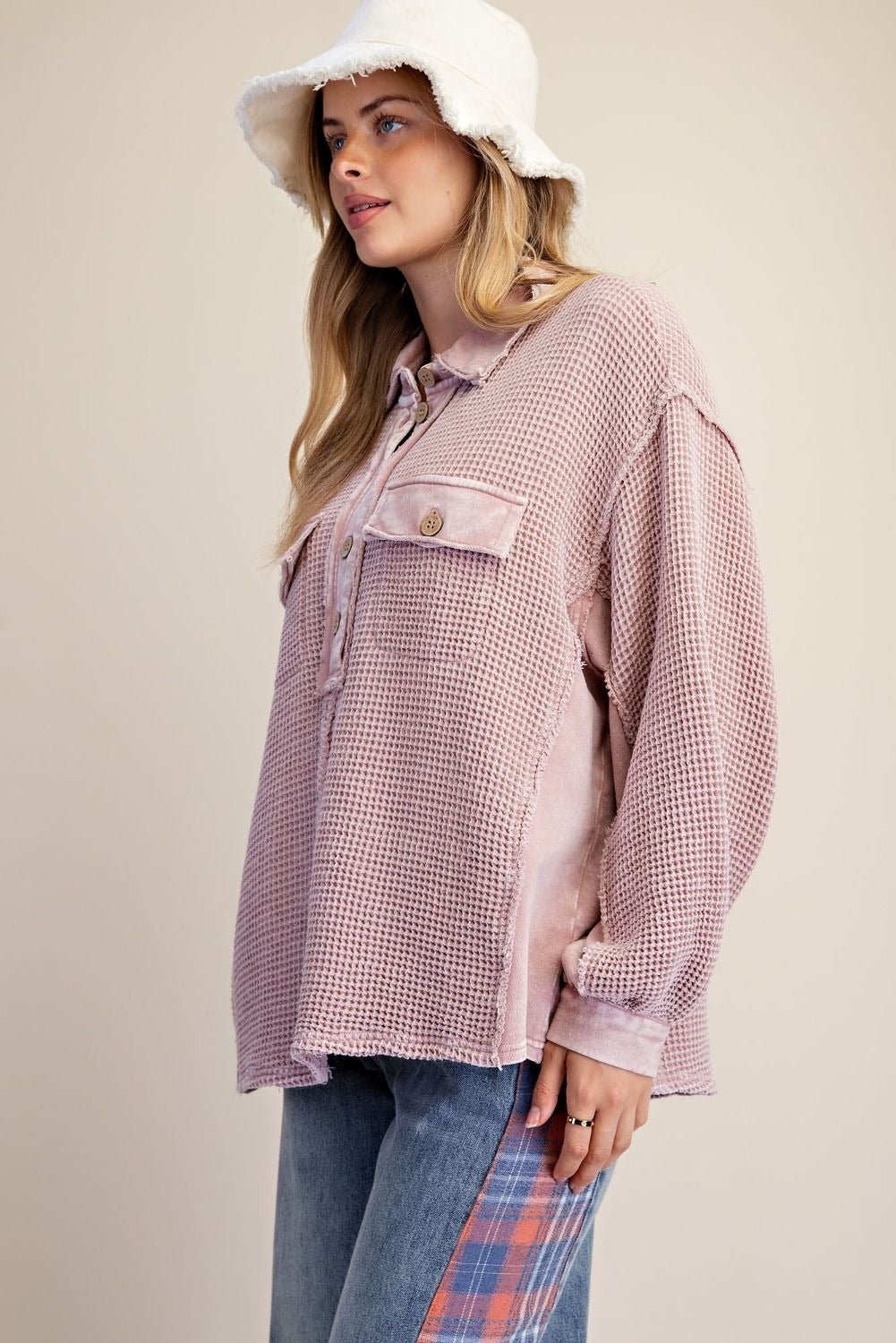 Easy Street Washed Thermal Knit Top - Westly