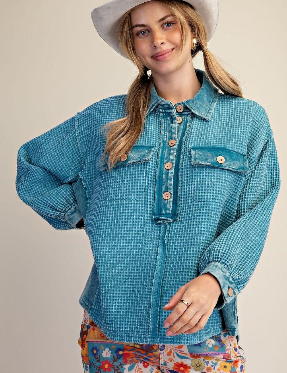 Easy Street Washed Thermal Knit Top - Westly