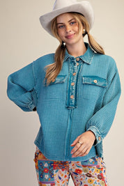 Easy Street Washed Thermal Knit Top - Westly