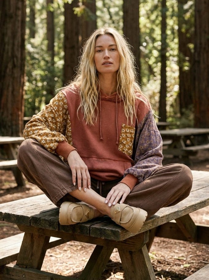 Eleanor Quilt Patch Terry Hoodie - Westly