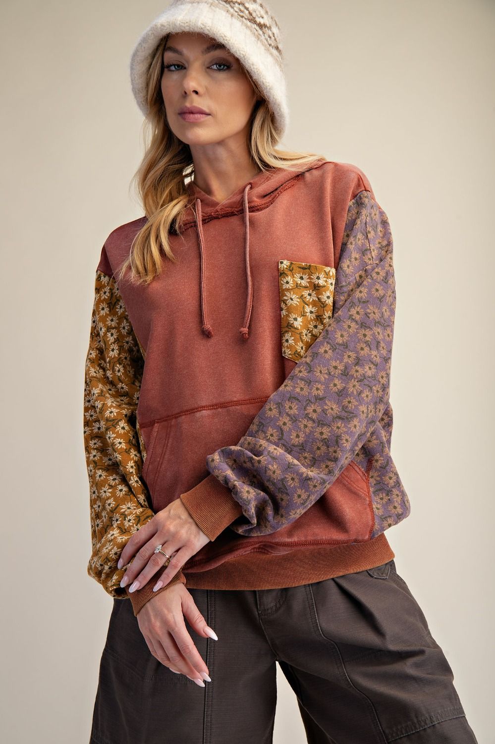 Eleanor Quilt Patch Terry Hoodie - Westly