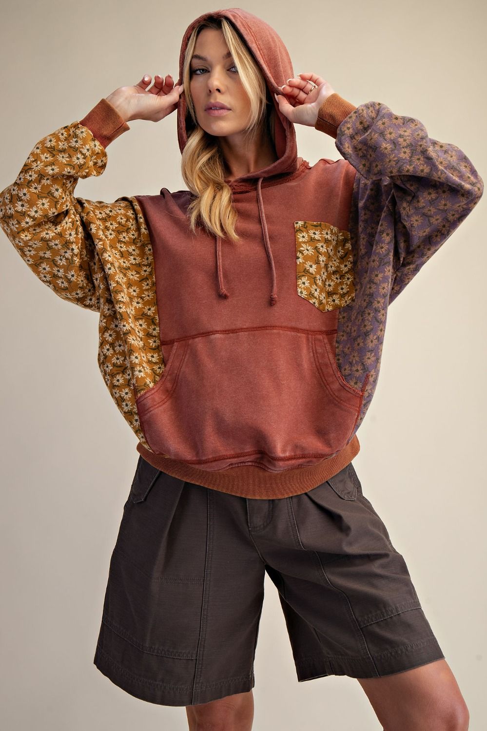 Eleanor Quilt Patch Terry Hoodie - Westly