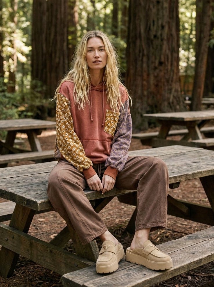 Eleanor Quilt Patch Terry Hoodie - Westly