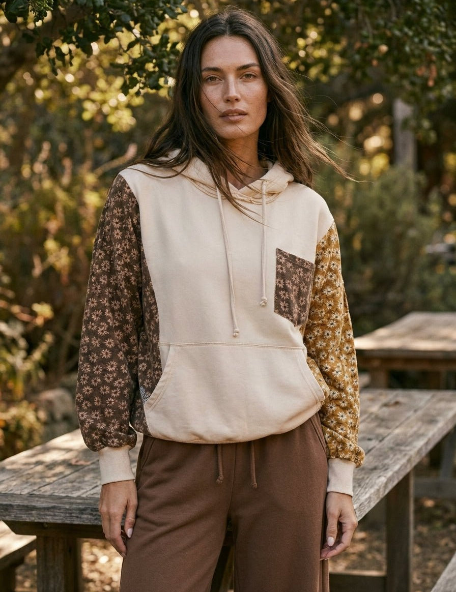Eleanor Quilt Patch Terry Hoodie - Westly
