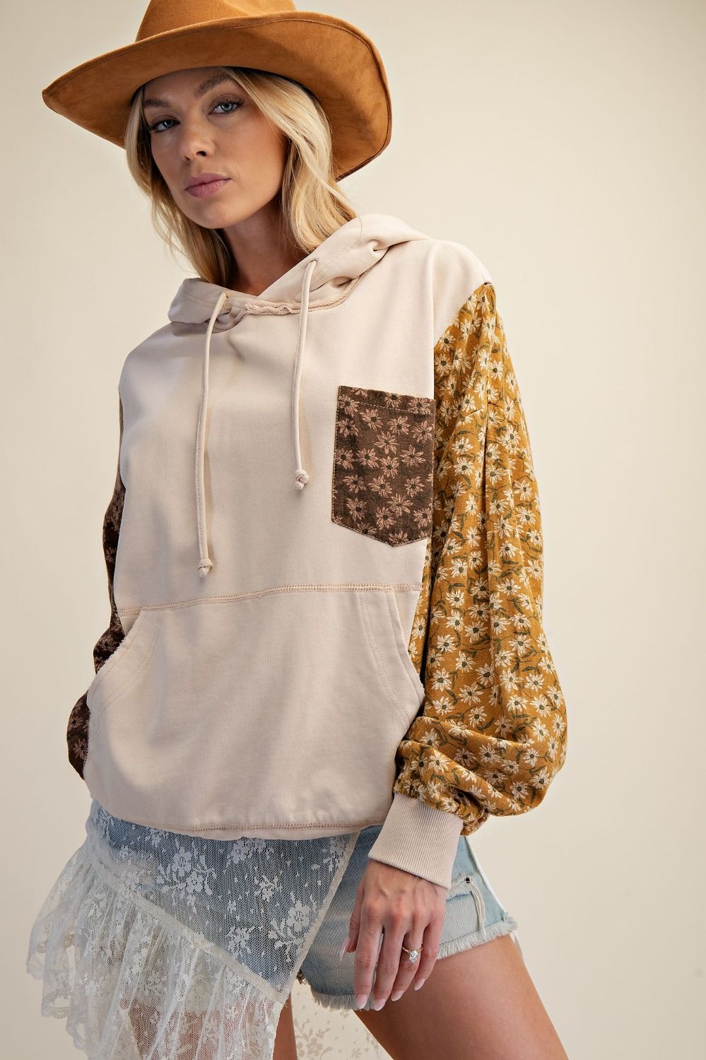 Eleanor Quilt Patch Terry Hoodie - Westly