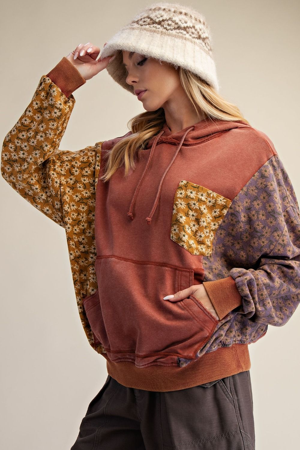 Eleanor Quilt Patch Terry Hoodie - Westly