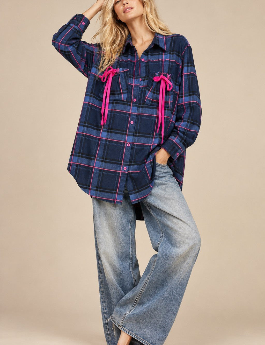 Electric Avenue Neon Accent Plaid Shirt - Westly
