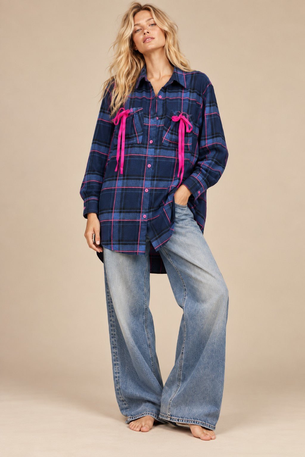 Electric Avenue Neon Accent Plaid Shirt - Westly