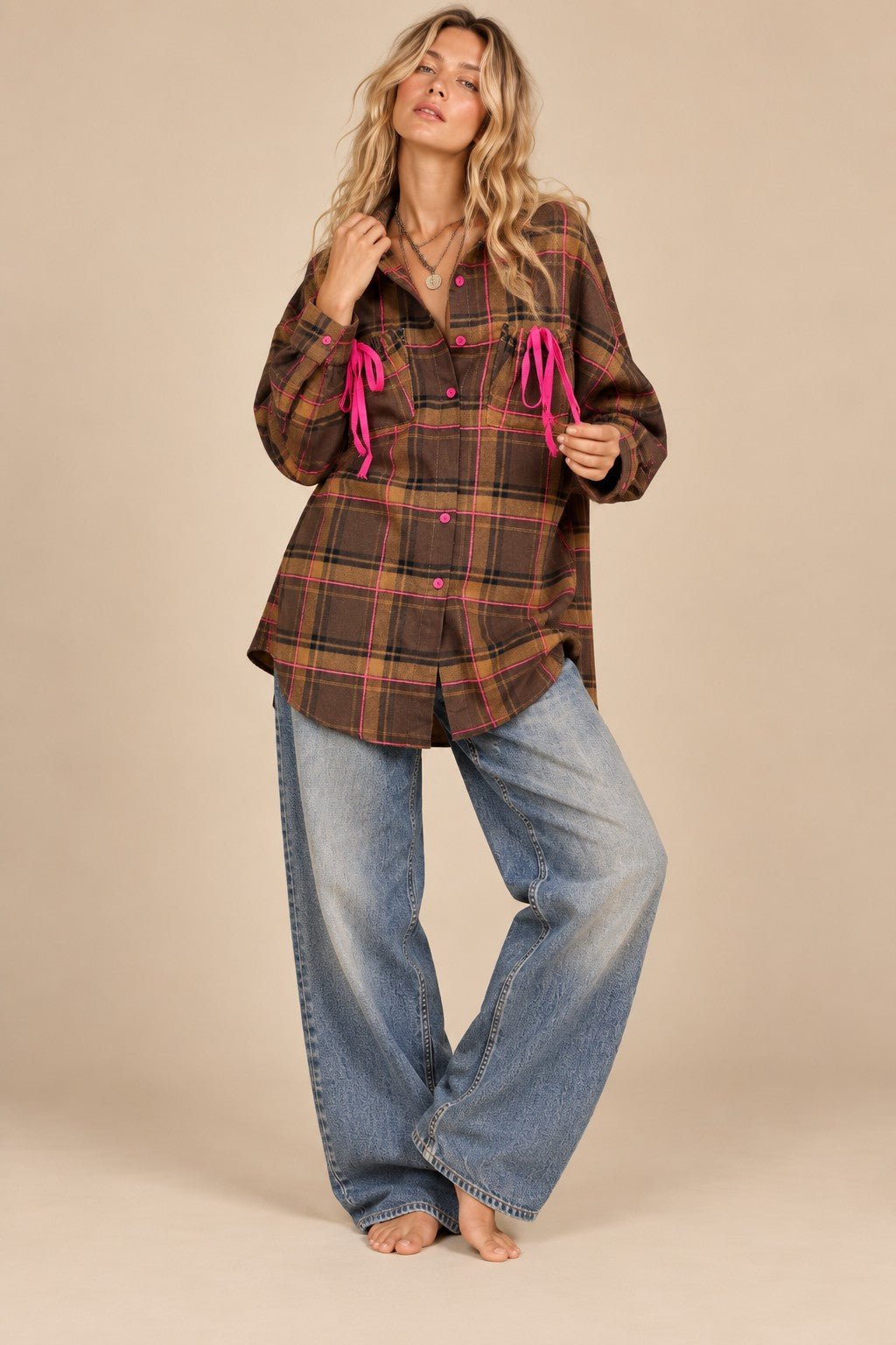 Electric Avenue Neon Accent Plaid Shirt - Westly