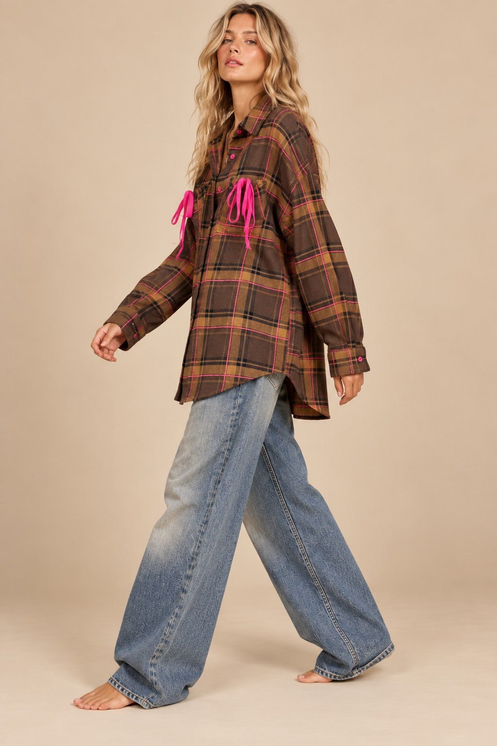Electric Avenue Neon Accent Plaid Shirt - Westly
