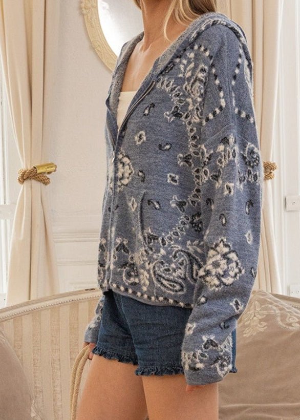 Elle Fuzzy Knit Hoodie Cardigan [PRE - ORDER 5/15] - Westly