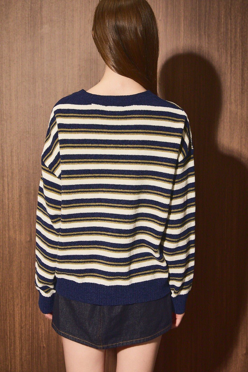 Ellison Striped Chenille Cardigan - Westly