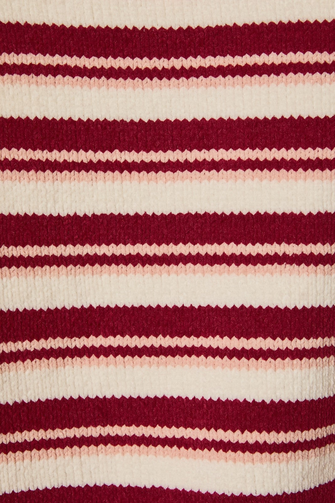 Ellison Striped Chenille Cardigan in Wine Ivory Stripe — product photo 05