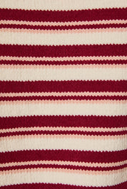 Ellison Striped Chenille Cardigan in Wine Ivory Stripe — product photo 05