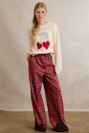 Eloise Lace Trim Plaid Pants - Westly