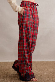 Eloise Lace Trim Plaid Pants - Westly