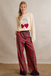 Eloise Lace Trim Plaid Pants in Red Multi, photo 19