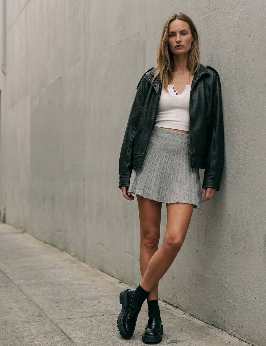 Elsa Plissé Knit Skirt - Westly