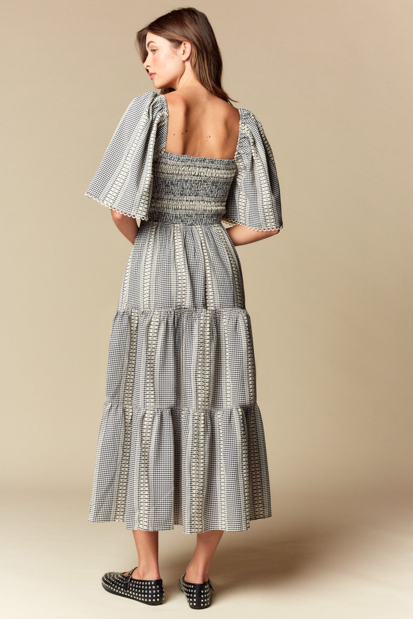 Elspeth Gingham Bow Maxi Dress - Westly