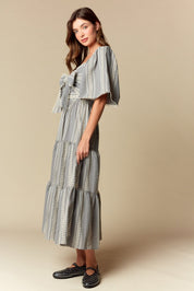 Elspeth Gingham Bow Maxi Dress - Westly