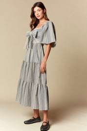 Elspeth Gingham Bow Maxi Dress - Westly