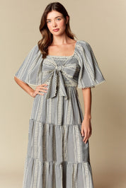 Elspeth Gingham Bow Maxi Dress - Westly