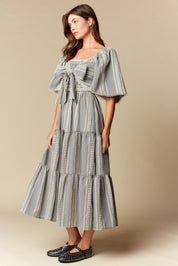 Elspeth Gingham Bow Maxi Dress - Westly
