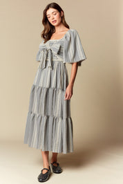 Elspeth Gingham Bow Maxi Dress - Westly