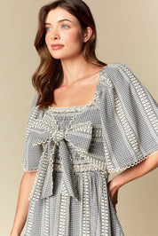 Elspeth Gingham Bow Maxi Dress - Westly