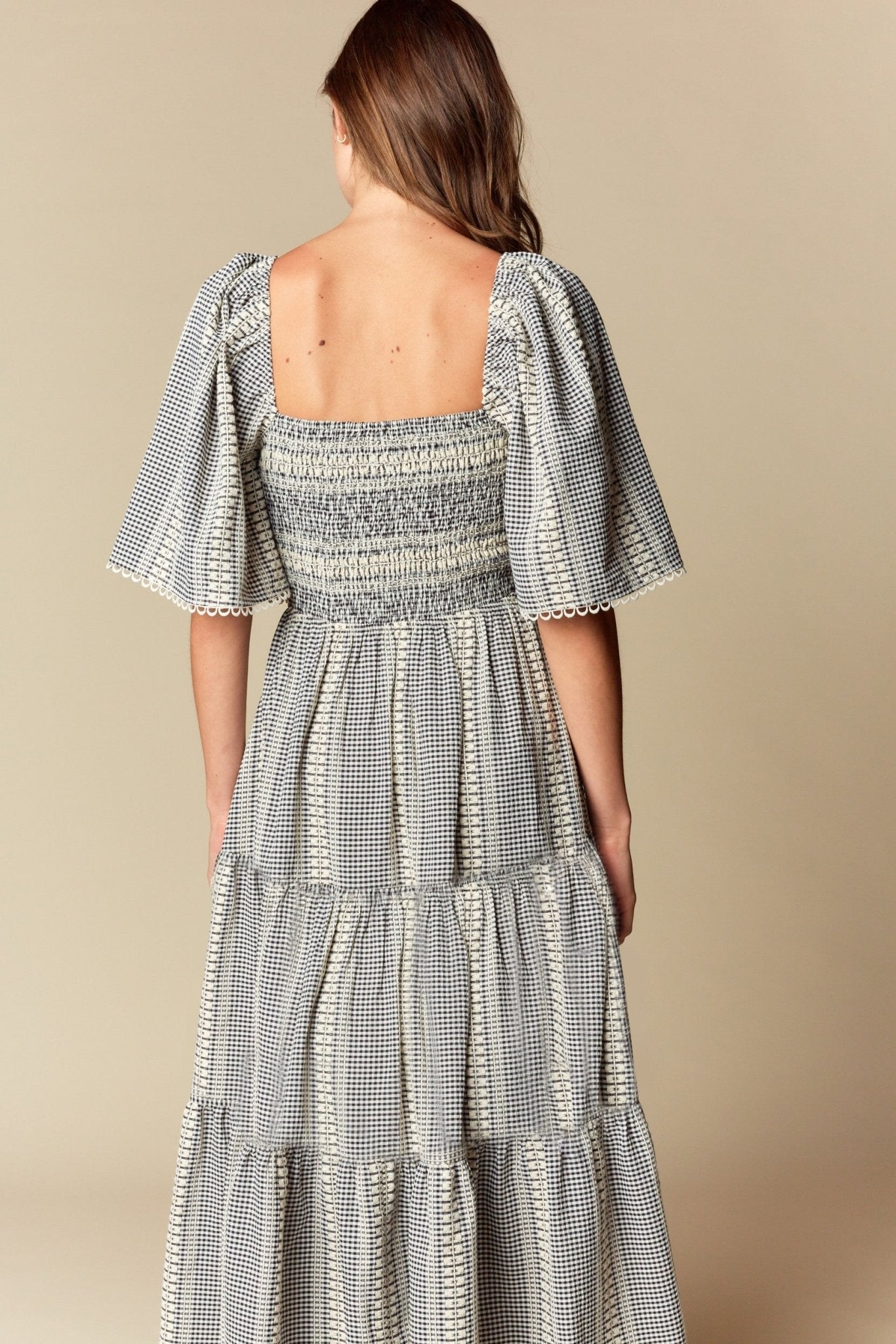 Elspeth Gingham Bow Maxi Dress - Westly